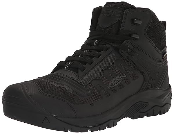 KEEN Utility Men's Reno Mid Waterproof Work Boots - Soft Toe, Flexible, Black, Size 7.5 Wide