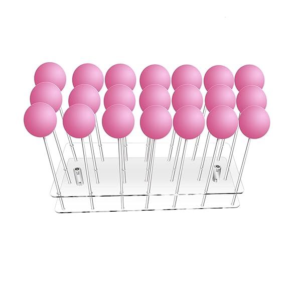 21-Hole Clear Acrylic Cake Pop Stand for Weddings, Baby Showers & Parties - Perfect Lollipop Holder for Any Celebration!