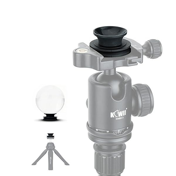 KIWIFOTOS Crystal Lens Ball Stand: Suction Mount for 50-100mm Spheres, Arca Swiss Plate Design