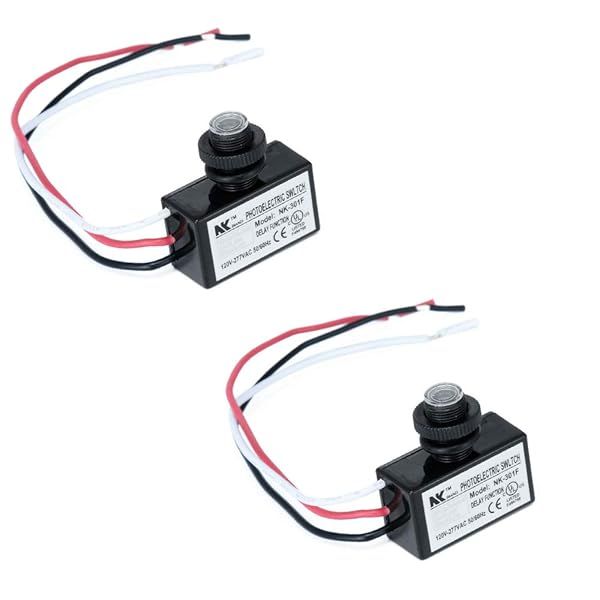 KOOBOOK 2Pcs Photoelectric Switch Dusk to Dawn Light Control Sensor for AC 120-277V Flush Mount Applications