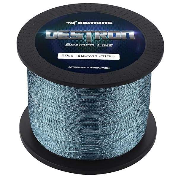 KastKing Destron Braided Fishing Line - 150 Yards, 8lb, Gray - Durable & Strong for All Fishing Needs