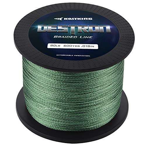 KastKing Destron Braided Fishing Line - Moss Green, 150 Yds, 6lb, 0.11mm | Durable & Strong Fishing Gear