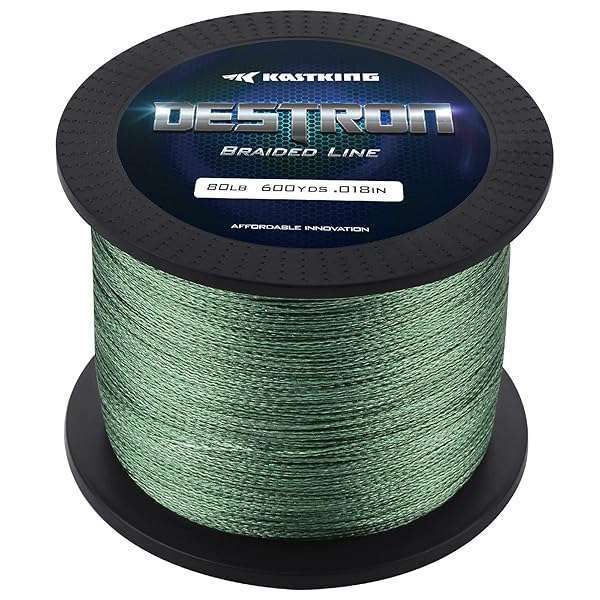 KastKing Destron Braided Fishing Line 30lbs Moss Green - 600 Yards for Ultimate Fishing Performance