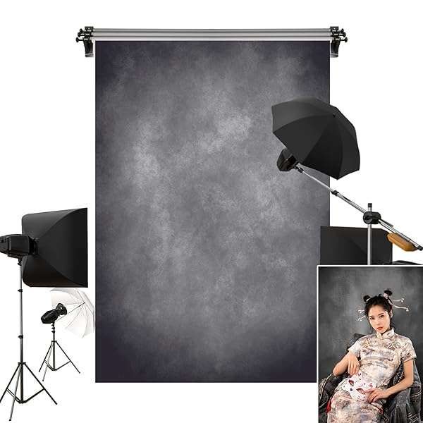 Kate 5x7ft Gray Texture Backdrop - Perfect Gray Purple Abstract Background for Portraits & Photoshoots