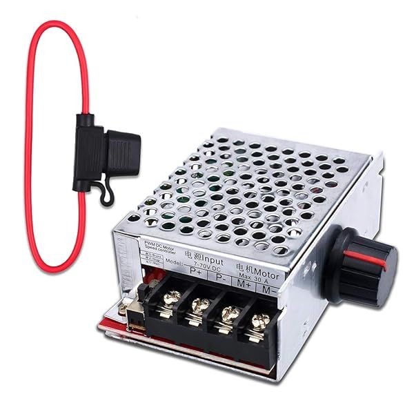KeeYees 7-70V 30A PWM DC Motor Speed Controller for 12V 24V 36V 48V with 30 Amp Fuse Efficient Speed Control Solution