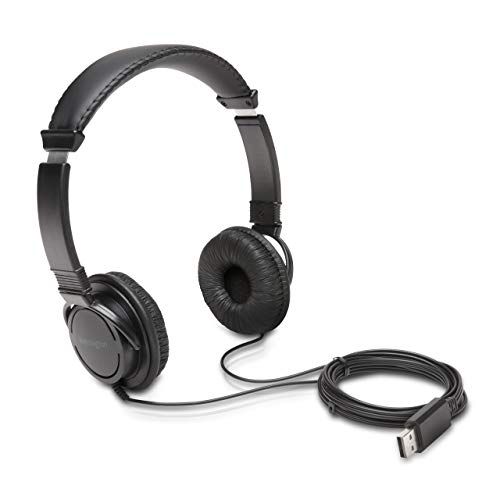 Kensington USB-A Hi-Fi Over-Ear Headphones with 6ft Cord - Premium Sound in Black (K97600WW)