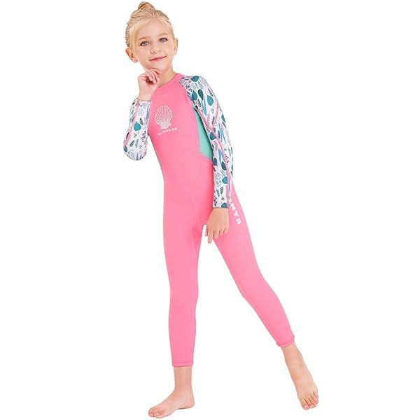 Kids Neoprene Wetsuit 2.5MM - Thermal Full Body Swimsuit for Girls & Boys, Long Sleeve Sun Protection for Water Sports