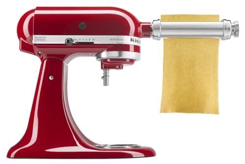 KitchenAid KSMPSA Pasta Roller Attachment - Silver, 1' | Perfect for Homemade Pasta