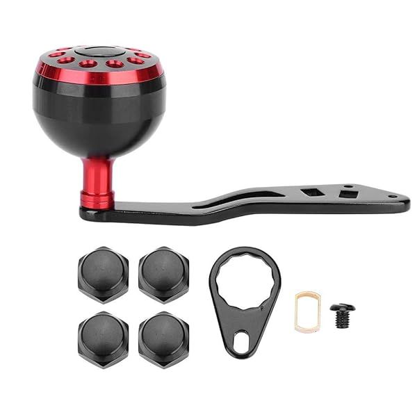 Upgrade Your Fishing Reel: CNC Knob Power Handle Grip Replacement (Black & Red)