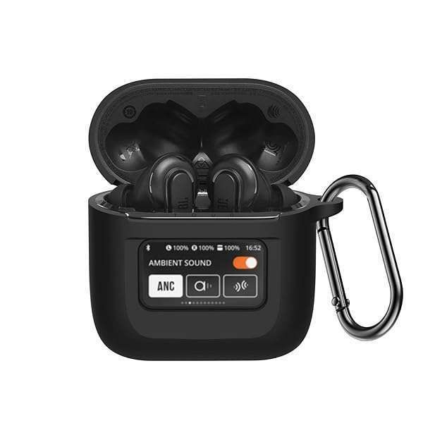 LEFXMOPHY Silicone Case for JBL Tour Pro 2 Earbuds 2023 - Protective Black Sleeve