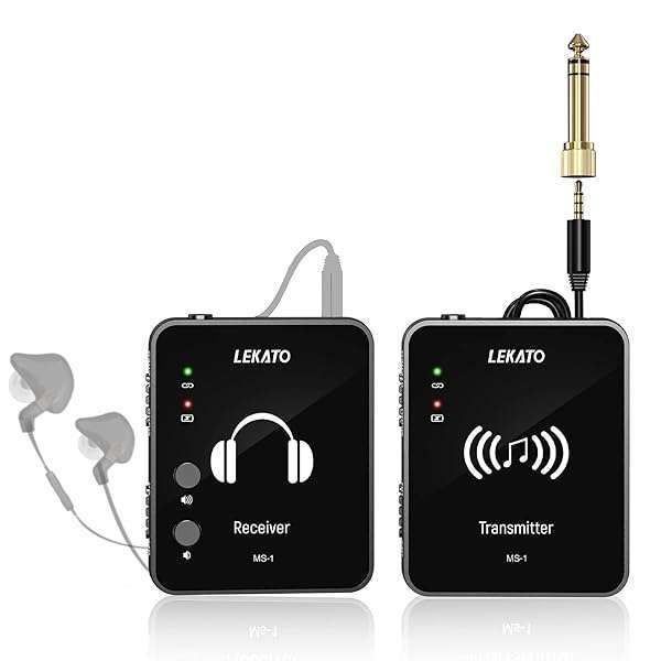 LEKATO MS-1 Wireless In-Ear Monitor System: 2.4GHz Auto-Pairing IEM for Studio, Rehearsal & Live Performance