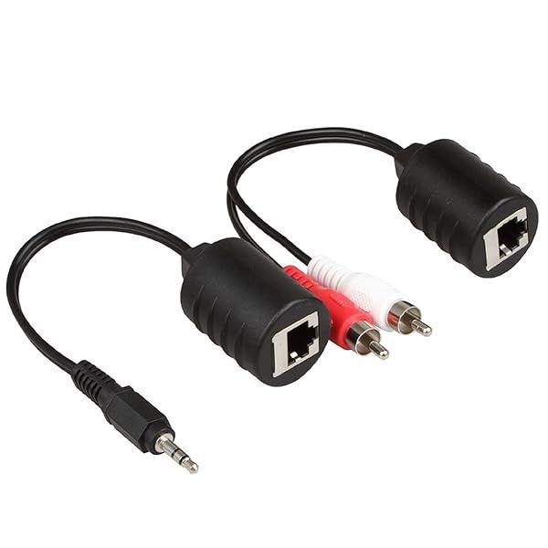 LINESO Stereo DC3.5mm & RCA Audio Signal Balun for Cat5/6 - High-Quality Sound Solution