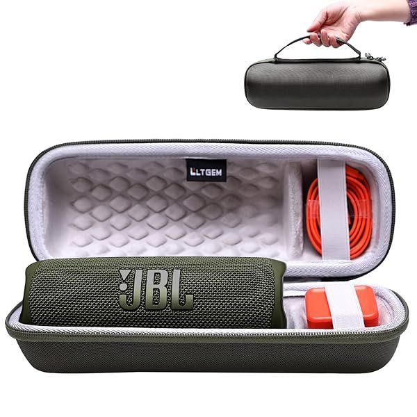 LTGEM EVA Hard Carrying Case for JBL FLIP 6 and FLIP 5 Waterproof Portable Bluetooth Speaker Green
