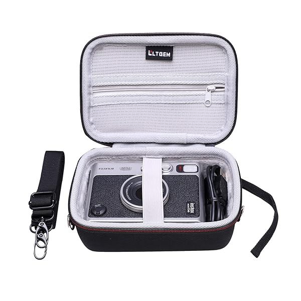 LTGEM EVA Hard Case for Fujifilm Instax Mini EVO LiPlay Instant Camera with Adjustable Straps and Zipper Mesh Pocket Case Only