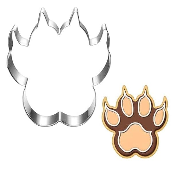 LUBTOSMN Bear Paw Cookie Cutter 3.2 Inch Dishwasher Safe Ideal for Baking Cookies and Fondant Molds