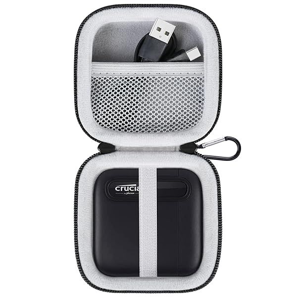 Buy Lacdo Hard Drive Carrying Case for Crucial X6/X9/X10 Pro SSD - Shockproof, Water Repellent, Travel Bag for 500GB to 4TB