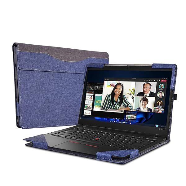 Lenovo ThinkPad X1 Carbon Gen 9 10 11 12 X1 Yoga Gen 6 7 8 All-Inclusive Drop-Proof 14 Inch PU Leather Laptop Cover Blue