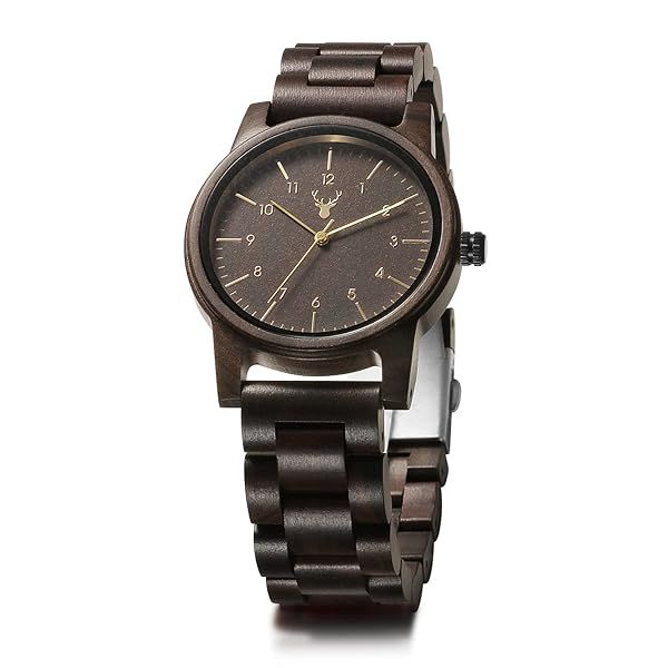 LeeEv Uwood Series 40mm Unisex Natural Handmade Wooden Watch with Gift Box and Adjustable Band