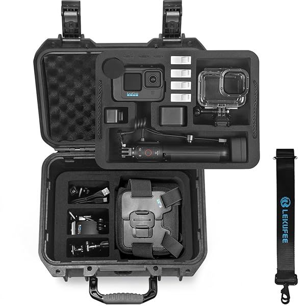 Lekufee Waterproof Hard Case for GoPro Hero 13 12 11 10 9 8 Volta Media Mod Creator Edition with Shoulder Strap Case Only