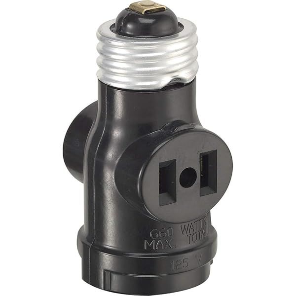 Leviton 1403 Two Outlet Socket Adapter - Black | Dual Power Solution for Home & Office