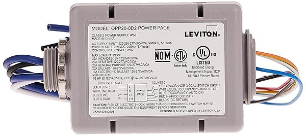 Leviton 20-Amp Power Pack for Occupancy Sensors - Auto-On, Manual-On, Local Switch, Title 24 Compliant, Gray