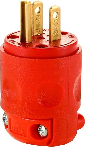 Leviton 515PV-OR 15 Amp Grounding Plug - Durable 125 Volt Orange Connector
