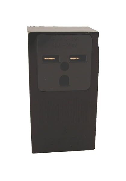 Leviton 5376 30 Amp, 250 Volt, Surface Mounting Receptacle, Straight Blade, Industrial Grade, Grounding, Black