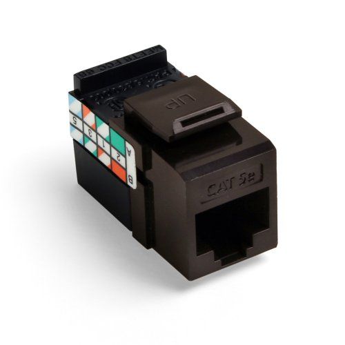 Leviton 5G108-RB5 GIGAMAX CAT 5E UTP Jack - High-Quality Brown Ethernet Connector