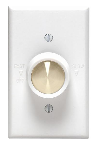 Leviton 612-6616-W Variable Fan Speed Control - 120V, 5A, Extra Large White Switch