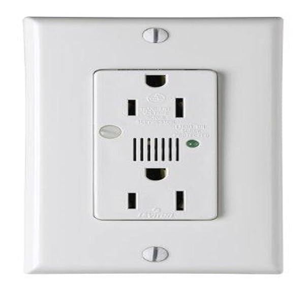 Leviton 7280-W Surge Suppressor Receptacle: 15 Amp, 125 Volt, Industrial Grade with Indicator Light & Alarm
