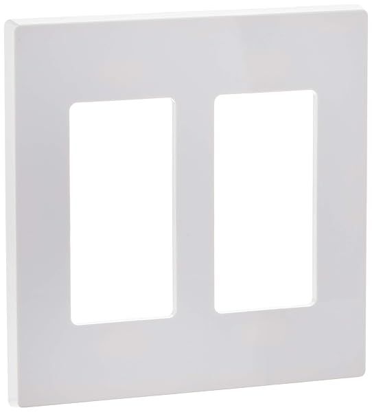 Leviton 80309-SW 2-Gang Decora Plus Screwless Wall Plate in White - Stylish & Durable