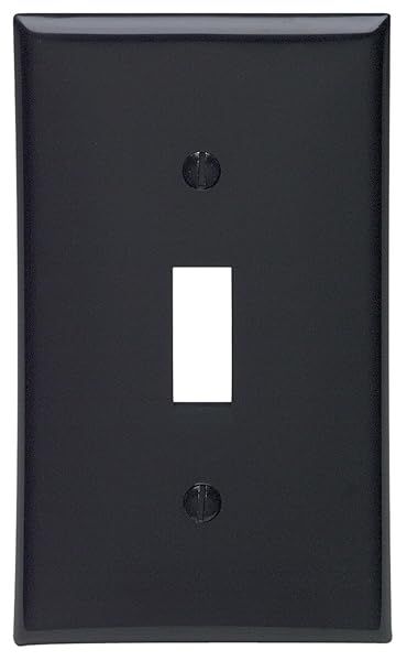 Leviton 80701-E Black 1-Gang Toggle Switch Wallplate - Durable Thermoplastic Nylon, Standard Size