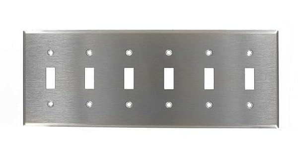 Leviton 84036-40 SS WP 6G TGL: Standard Size Wall Plate for Durable Protection