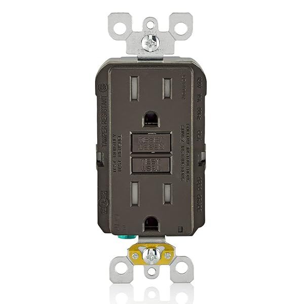 Leviton AFCI Outlet 15 Amp - Self-Test, Tamper-Resistant, LED Indicator, Fire Protection - AFTR1 Brown