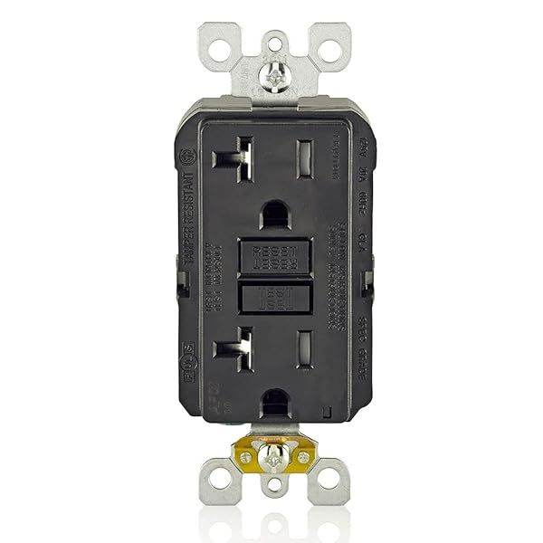 Leviton AFCI Outlet 20 Amp - Self-Test, Tamper-Resistant, LED Indicator, Fire Protection - AFTR2-E Black