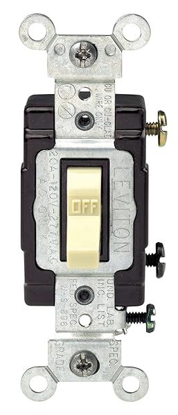 Leviton CS120-2I 20-Amp Toggle Switch: Commercial Grade, Quiet, Ivory - Perfect for 120/277V Applications