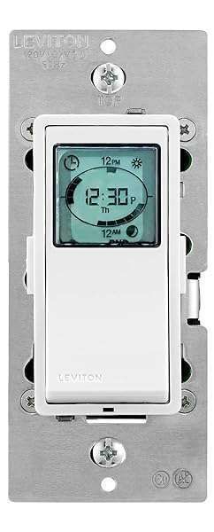 Leviton Decora VPT24-1PZ Timer Switch: Programmable Light & Motor Control, Neutral Wire, 3-Way & Single Pole, White/Ivory/Almond