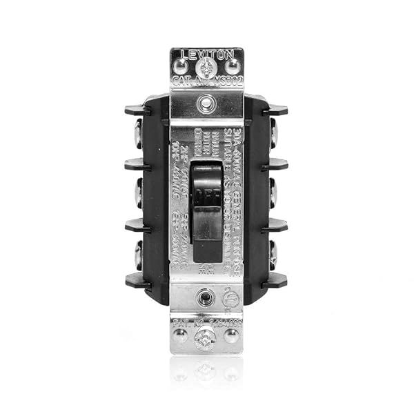 Leviton MS303-DS 30 Amp Motor Starter: Industrial Grade 3-Phase AC Disconnect, Non-Grounding, 600 Volt Toggle Switch