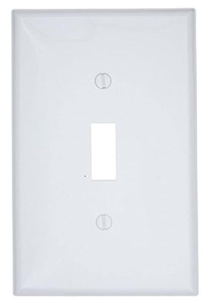 Leviton PJ1-WM 1-Gang Toggle Switch Wallplate 10-Pack - Durable White Wall Plates for Home & Office