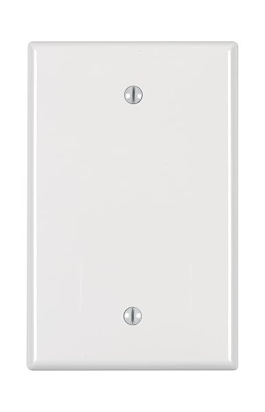 Leviton PJ13-W Midway Size 1-Gang Blank Wallplate - Durable White Finish for Clean Walls