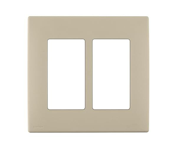 Leviton REWP2-NS Renu Two-Gang Screwless Wallplate in Navajo Sand - Stylish & Durable Home Upgrade