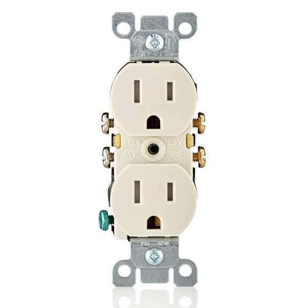Leviton T5320-TMP 15 Amp Tamper Resistant Duplex Receptacle 10 Pack - Light Almond