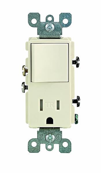 Leviton T5625-A Decora Combo Switch & Tamper-Resistant Receptacle in Almond - Buy Now!