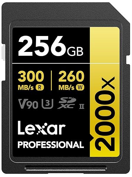 Lexar 256GB Professional 2000x SDXC Card: UHS-II, 8K Video, 300MB/s for DSLR & Cinema Cameras
