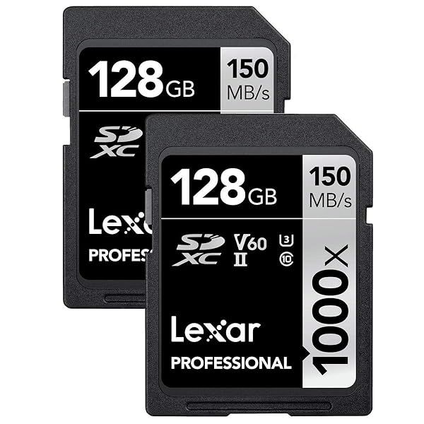 Lexar Professional 1000X 128GB SDXC UHS-II Cards (2-Pack) - Fast Storage for Photographers