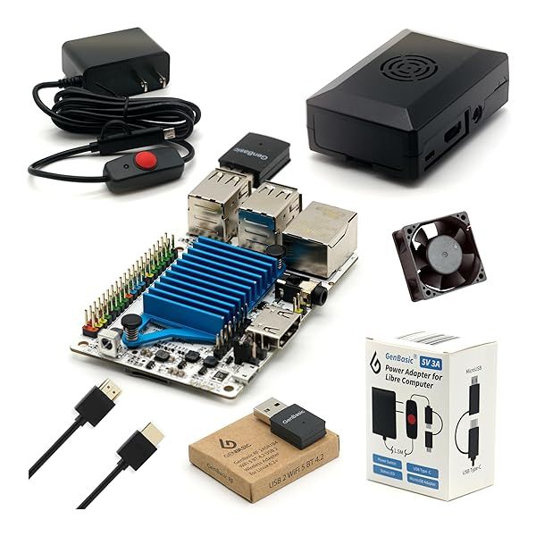 Libre Computer Le Potato AML-S905X-CC SBC Complete Starter Kit with WiFi 5 and Bluetooth for Easy Setup and Fast Performance
