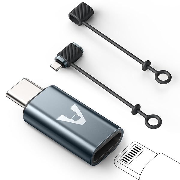 Lightning to USB C Adapter 2Pack with Anti-Lost Holder Fast Charging Data Transfer Compatible with iPhone 16 15 Pro Max iPad Air Samsung