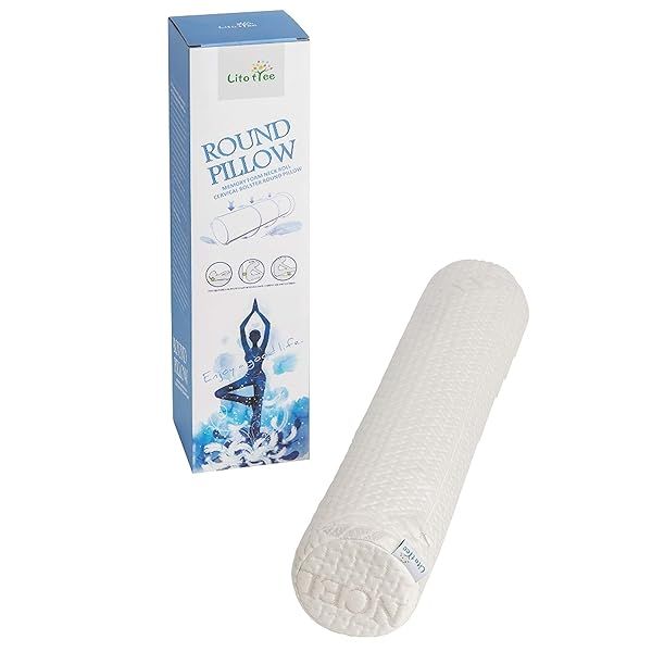 Comfort Memory Foam Neck Roll Pillow - Washable Cervical Bolster for Neck & Back Support (18x3.5 inches)