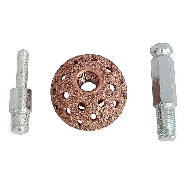 Longdex 38mm Tire Buffer Wheel - Coarse Grit Grinding Head for Tire Repair | 70 Grit Abrasive Tool with Linking Rod