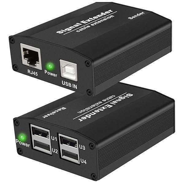 Extend USB 2.0 Up to 164ft with LornCeng Extender - 4 Ports, Plug & Play for Windows, Mac, Android, Linux